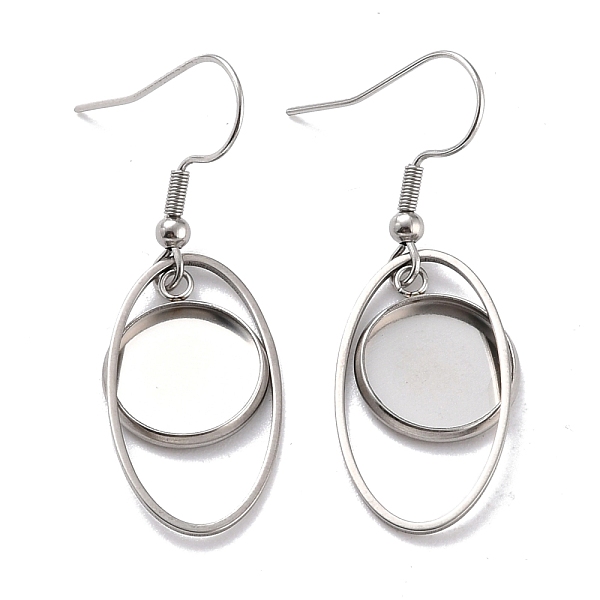 PandaHall 201 Stainless Steel Earring Hooks, with Oval Blank Pendant Trays, Flat Round Setting for Cabochon, Stainless Steel Color, 43mm, 22...
PandaHall 201 Stainless Steel Earring Hooks, with Oval Blank Pendant Trays, Flat Round Setting for Cabochon, Stainless Steel Color, 43mm, 22...