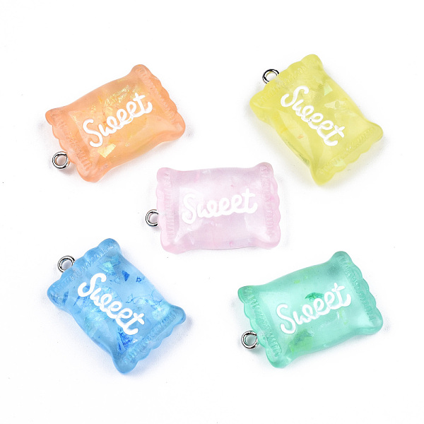 PandaHall Transparent Resin Pendants, with Paillette & Platinum Tone Iron Peg Bail, Candy with Word Sweet, Mixed Color, 29x18.5x8mm, Hole..., Multicolor
PandaHall Transparent Resin Pendants, with Paillette & Platinum Tone Iron Peg Bail, Candy with Word Sweet, Mixed Color, 29x18.5x8mm, Hole..., Multicolor