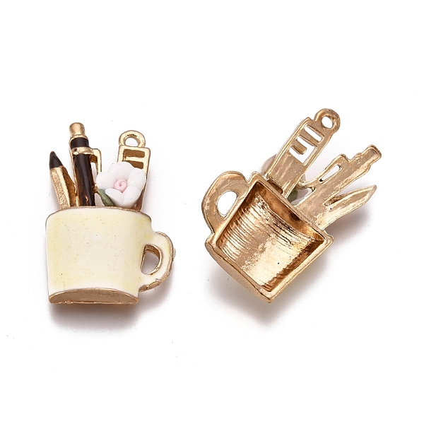 PandaHall Alloy Pendants, with Enamel and Flower Porcelain, Pen Cup Charms, Golden, Lemon Chiffon, 24x15x4.5mm, Hole: 1.4mm Alloy+Enamel..., Yellow
PandaHall Alloy Pendants, with Enamel and Flower Porcelain, Pen Cup Charms, Golden, Lemon Chiffon, 24x15x4.5mm, Hole: 1.4mm Alloy+Enamel..., Yellow