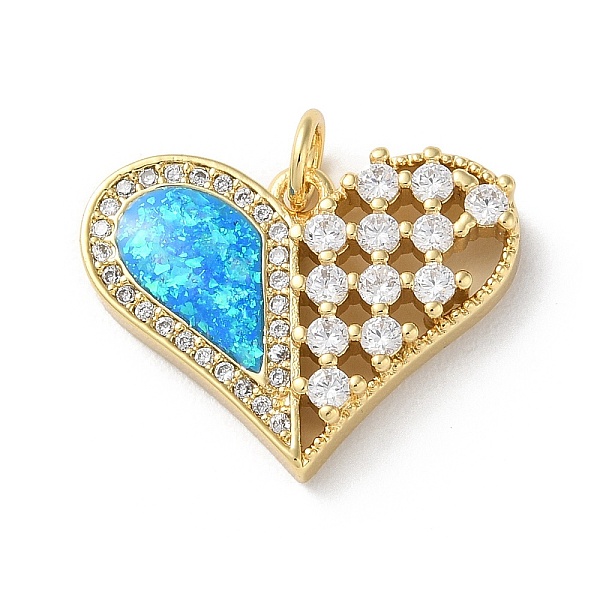 PandaHall Brass Micro Pave Clear Cubic Zirconia Pendants, with Synthetic Opal and Jump Ring, Real 18K Gold Plated, Heart, 16x20.5x3.5mm...
PandaHall Brass Micro Pave Clear Cubic Zirconia Pendants, with Synthetic Opal and Jump Ring, Real 18K Gold Plated, Heart, 16x20.5x3.5mm...
