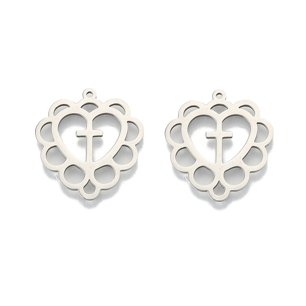 PandaHall 201 Stainless Steel Pendants, Hollow, Heart with Cross, Stainless Steel Color, 26.5x25x1.5mm, Hole: 1.4mm 201 Stainless Steel...
PandaHall 201 Stainless Steel Pendants, Hollow, Heart with Cross, Stainless Steel Color, 26.5x25x1.5mm, Hole: 1.4mm 201 Stainless Steel...