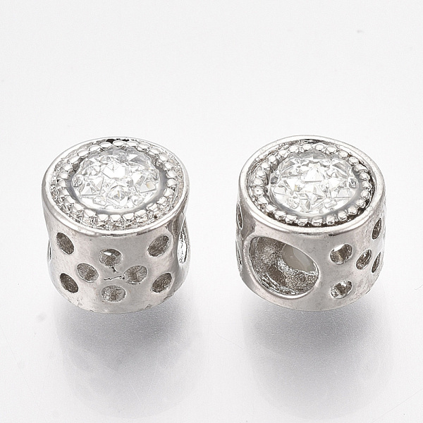 PandaHall Platinum Plated Alloy European Beads, with Rhinestones, Large Hole Beads, Flat Round, Crystal, 10.5x11mm, Hole: 5mm..., Clear
PandaHall Platinum Plated Alloy European Beads, with Rhinestones, Large Hole Beads, Flat Round, Crystal, 10.5x11mm, Hole: 5mm..., Clear