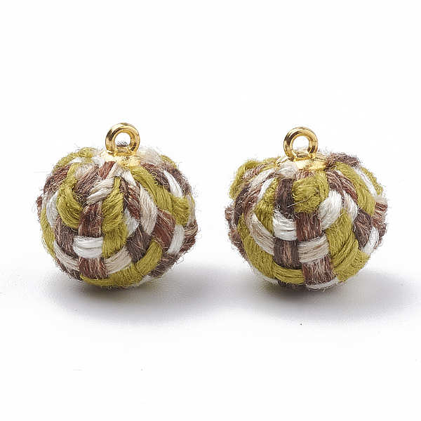 PandaHall Handmade Cloth Fabric Covered Pendants, with Golden Tone Alloy Findings, Round, Yellow Green, 16~18x14~15mm, Hole: 1.5mm Cloth...
PandaHall Handmade Cloth Fabric Covered Pendants, with Golden Tone Alloy Findings, Round, Yellow Green, 16~18x14~15mm, Hole: 1.5mm Cloth...