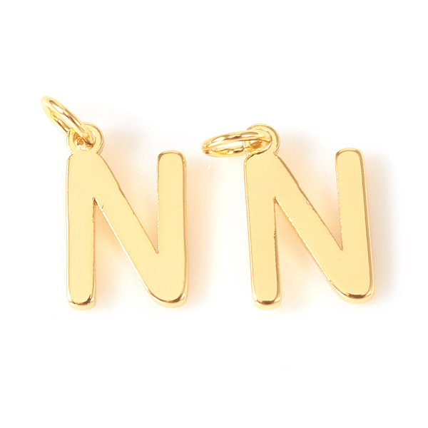 PandaHall Brass Charms, with Jump Rings, Letter, Real 18K Gold Plated, Letter.N, N: 10x6.5x1mm, Hole: 2.5mm Brass Letter N
PandaHall Brass Charms, with Jump Rings, Letter, Real 18K Gold Plated, Letter.N, N: 10x6.5x1mm, Hole: 2.5mm Brass Letter N
