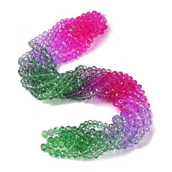 PandaHall Transparent Painted Glass Beads Strands, Faceted, Rondelle, Colorful, 8x6.5mm, Hole: 1mm, about 63pcs/strand, 16.14''(41cm) Glass...
PandaHall Transparent Painted Glass Beads Strands, Faceted, Rondelle, Colorful, 8x6.5mm, Hole: 1mm, about 63pcs/strand, 16.14''(41cm) Glass...
