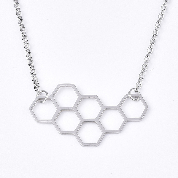 PandaHall 201 Stainless Steel Pendant Necklaces, with Cable Chains, Honeycomb, Stainless Steel Color, 17.7 inch(45cm), 2mm, Honeycomb...
PandaHall 201 Stainless Steel Pendant Necklaces, with Cable Chains, Honeycomb, Stainless Steel Color, 17.7 inch(45cm), 2mm, Honeycomb...