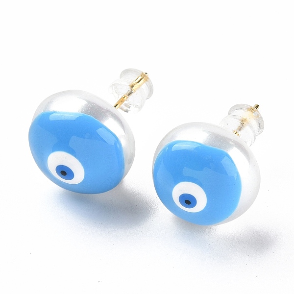 PandaHall Natural Shell Evil Eye Stud Earrings with Enamel, Real 18K Gold Plated Brass Jewelry for Women, Alice Blue, 14mm, Pin: 0.8mm Shell...
PandaHall Natural Shell Evil Eye Stud Earrings with Enamel, Real 18K Gold Plated Brass Jewelry for Women, Alice Blue, 14mm, Pin: 0.8mm Shell...