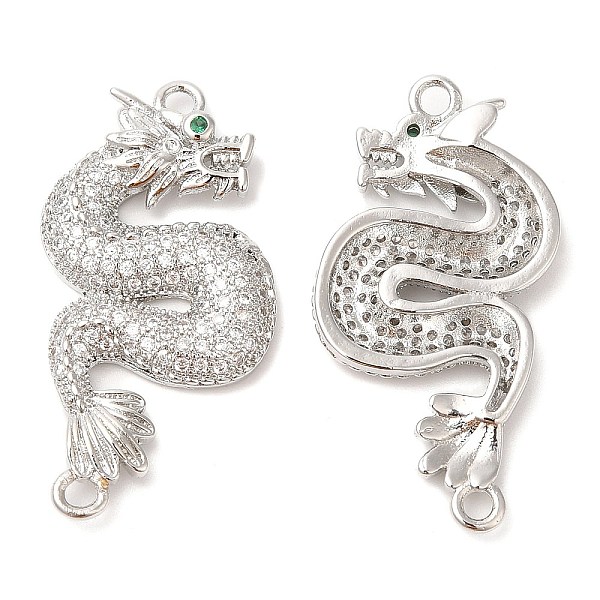 PandaHall Brass Micro Pave Clear Cubic Zirconia Connector Charms, Lead Free & Cadmium Free, Dragon, Platinum, 33x17x3.5mm, Hole: 2mm and...
PandaHall Brass Micro Pave Clear Cubic Zirconia Connector Charms, Lead Free & Cadmium Free, Dragon, Platinum, 33x17x3.5mm, Hole: 2mm and...