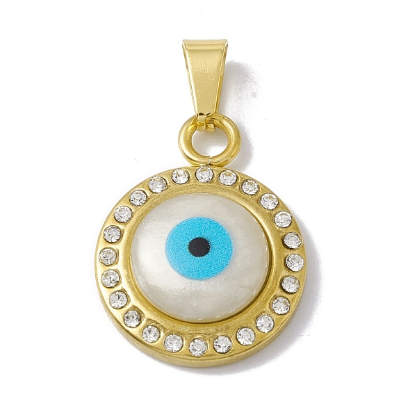 PandaHall Vacuum Plating 304 Stainless Steel Pendants, with Crystal Rhinestone and Resin Shell, Flat Round with Evil Eye, Golden...
PandaHall Vacuum Plating 304 Stainless Steel Pendants, with Crystal Rhinestone and Resin Shell, Flat Round with Evil Eye, Golden...
