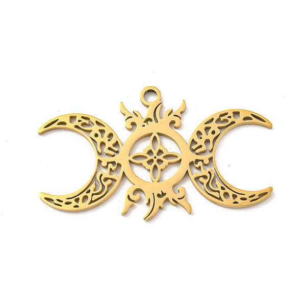 PandaHall 304 Stainless Steel Pendants, Triple Moon with Knot Charm, Laser Cut, Real 18K Gold Plated, 27x44.5x1.5mm, Hole: 2.5mm 304...
PandaHall 304 Stainless Steel Pendants, Triple Moon with Knot Charm, Laser Cut, Real 18K Gold Plated, 27x44.5x1.5mm, Hole: 2.5mm 304...