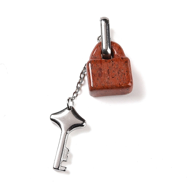 PandaHall Natural Red Jasper Pendants, with Stainless Steel Color Tone 304 Stainless Steel Key & Chain, 49x12.5x7.5mm, Hole: 9.5x3.5mm, Lock...
PandaHall Natural Red Jasper Pendants, with Stainless Steel Color Tone 304 Stainless Steel Key & Chain, 49x12.5x7.5mm, Hole: 9.5x3.5mm, Lock...