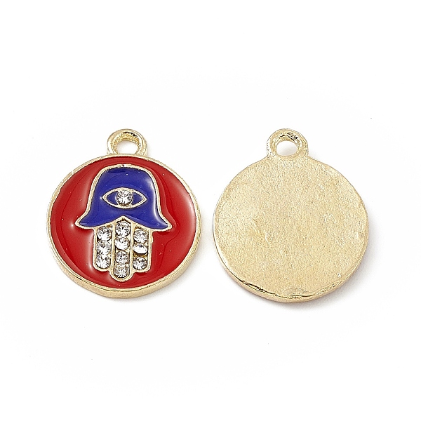 PandaHall Alloy Crystal Rhinestone Pendants, with Enamel, Flat Round with Hamsa Hand/Hand of Miriam Charms, Light Gold, Red, 17x14x1.5mm...
PandaHall Alloy Crystal Rhinestone Pendants, with Enamel, Flat Round with Hamsa Hand/Hand of Miriam Charms, Light Gold, Red, 17x14x1.5mm...