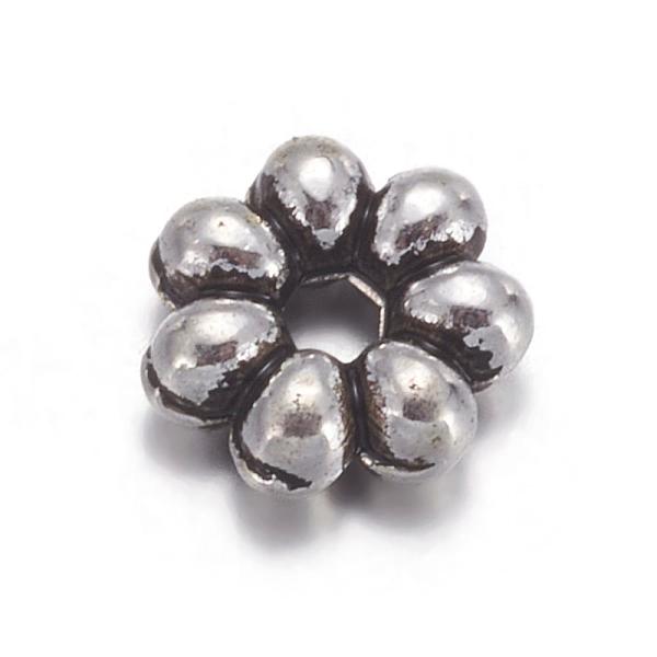 PandaHall Tibetan Silver Spacer Beads, Lead Free & Cadmium Free, Flower, Antique Silver, about 6mm in diameter, 2mm thick, Hole: 1.5mm Alloy...
PandaHall Tibetan Silver Spacer Beads, Lead Free & Cadmium Free, Flower, Antique Silver, about 6mm in diameter, 2mm thick, Hole: 1.5mm Alloy...