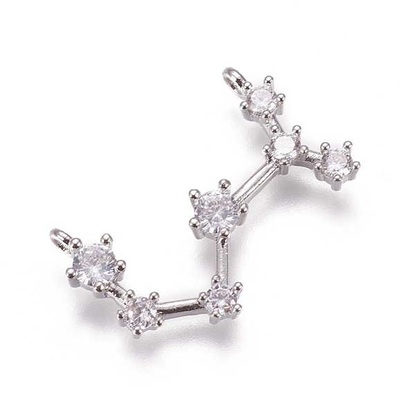 PandaHall Brass Micro Pave Cubic Zirconia Pendants, Twelve Constellations, Platinum, Scorpio, 15x23~23.5x3mm, Hole: 1.5mm Brass+Cubic..., Clear
PandaHall Brass Micro Pave Cubic Zirconia Pendants, Twelve Constellations, Platinum, Scorpio, 15x23~23.5x3mm, Hole: 1.5mm Brass+Cubic..., Clear