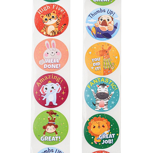 PandaHall 8 Styles Self-Adhesive Paper Cartoon Reward Stickers, Stickers for Students, Flat Round, 25mm, 500pcs/roll Paper Other Animal
PandaHall 8 Styles Self-Adhesive Paper Cartoon Reward Stickers, Stickers for Students, Flat Round, 25mm, 500pcs/roll Paper Other Animal