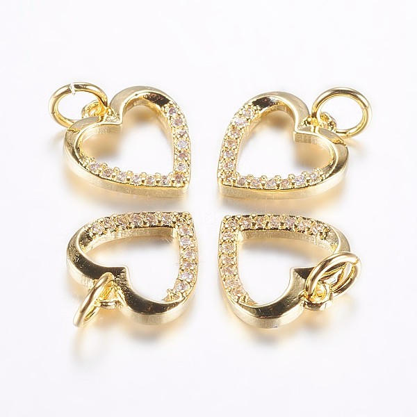 PandaHall Long-Lasting Plated Brass Micro Pave Cubic Zirconia Charms, Hollow Heart, Real 18K Gold Plated, 11.5x11x2mm, Hole: 3mm Brass+Cubic..., Clear
PandaHall Long-Lasting Plated Brass Micro Pave Cubic Zirconia Charms, Hollow Heart, Real 18K Gold Plated, 11.5x11x2mm, Hole: 3mm Brass+Cubic..., Clear