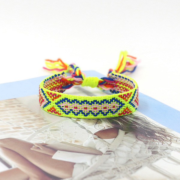 PandaHall Polyester Braided Rhombus Pattern Cord Bracelet, Ethnic Tribal Adjustable Brazilian Bracelet for Women, Yellow Green, 5-7/8 inch...
PandaHall Polyester Braided Rhombus Pattern Cord Bracelet, Ethnic Tribal Adjustable Brazilian Bracelet for Women, Yellow Green, 5-7/8 inch...