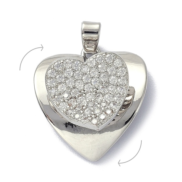 PandaHall Brass Micro Pave Clear Cubic Zirconia Pendants, Rotatable, Heart, Platinum, 18x17x10mm, Hole: 4.5x2.5mm Brass+Cubic Zirconia Heart...
PandaHall Brass Micro Pave Clear Cubic Zirconia Pendants, Rotatable, Heart, Platinum, 18x17x10mm, Hole: 4.5x2.5mm Brass+Cubic Zirconia Heart...