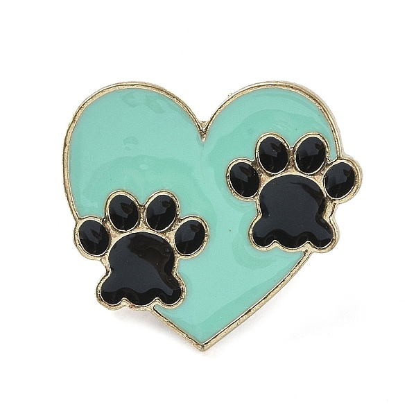 PandaHall Enamel Pins, Golden Alloy Brooches, for Backpack Clothes, Heart with Paw Print, Turquoise, 24x27x2mm Alloy+Enamel Heart Green
PandaHall Enamel Pins, Golden Alloy Brooches, for Backpack Clothes, Heart with Paw Print, Turquoise, 24x27x2mm Alloy+Enamel Heart Green