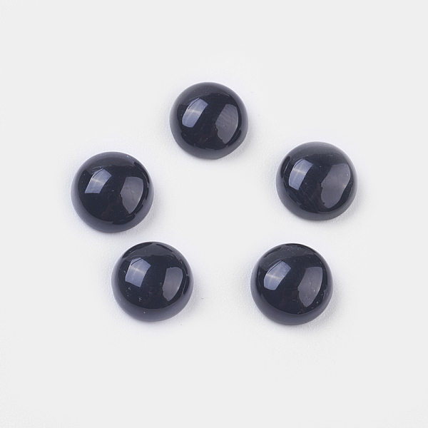 PandaHall Natural Black Agate Cabochons, Half Round/Dome, Black, 8x4mm Black Agate Half Round Black
PandaHall Natural Black Agate Cabochons, Half Round/Dome, Black, 8x4mm Black Agate Half Round Black