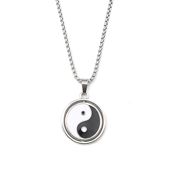 PandaHall Zinc Enamel Alloy Pendant Necklaces, 201 Stainless Steel Chains Necklaces, Yin-yang, 23.62 inch(60cm) 201 Stainless Steel Yin-yang..., Black
PandaHall Zinc Enamel Alloy Pendant Necklaces, 201 Stainless Steel Chains Necklaces, Yin-yang, 23.62 inch(60cm) 201 Stainless Steel Yin-yang..., Black