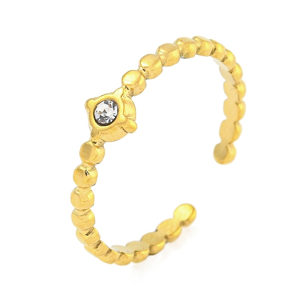PandaHall 304 Stainless Steel Cubic Zirconia Round Open Cuff Ring for Women, Real 18K Gold Plated, 5mm, inner diameter: adjustable Stainless..., Clear
PandaHall 304 Stainless Steel Cubic Zirconia Round Open Cuff Ring for Women, Real 18K Gold Plated, 5mm, inner diameter: adjustable Stainless..., Clear