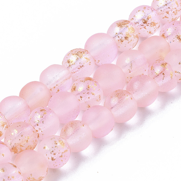 PandaHall Frosted Spray Painted Glass Beads Strands, with Golden Foil, Round, Pink, 4~5mm, Hole: 0.9~1.2mm, about 95~103pcs/Strand, 13.78...
PandaHall Frosted Spray Painted Glass Beads Strands, with Golden Foil, Round, Pink, 4~5mm, Hole: 0.9~1.2mm, about 95~103pcs/Strand, 13.78...