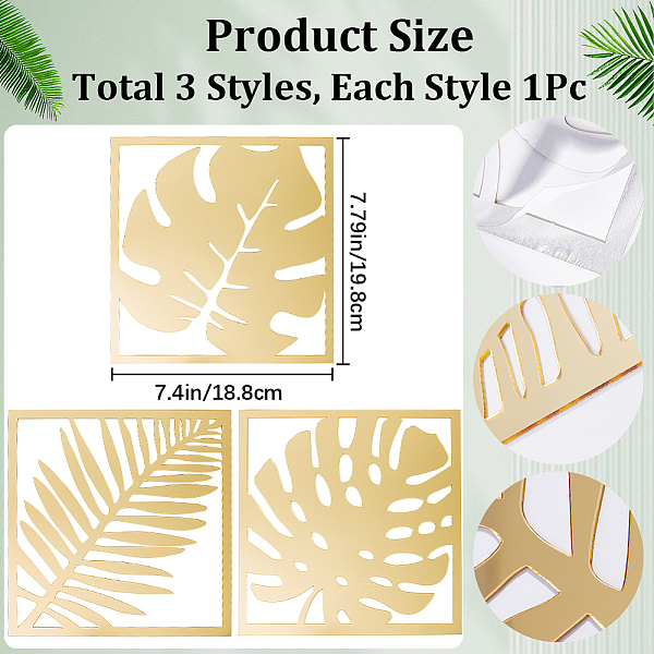 PandaHall 3Pcs Leaf Acrylic Mirror-Like Wall Stickers, with Adhesive Back, for Home Living Room Bedroom Decoration, Goldenrod, 198x188x1mm..., Gold
PandaHall 3Pcs Leaf Acrylic Mirror-Like Wall Stickers, with Adhesive Back, for Home Living Room Bedroom Decoration, Goldenrod, 198x188x1mm..., Gold