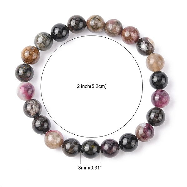 PandaHall Tourmaline Stretch Bracelets, with Elastic Cord, Colorful, Round, Tourmaline, Beads: 8mm, 2 inch(5.2cm) inner diameter Tourmaline
PandaHall Tourmaline Stretch Bracelets, with Elastic Cord, Colorful, Round, Tourmaline, Beads: 8mm, 2 inch(5.2cm) inner diameter Tourmaline