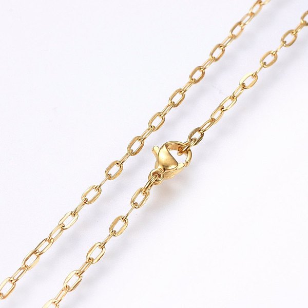 PandaHall 304 Stainless Steel Cable Chains Necklaces, with Lobster Claw Clasps, Golden, 17.7 inch(45cm), 2x0.5mm, link: 4x2x0.5mm 304...
PandaHall 304 Stainless Steel Cable Chains Necklaces, with Lobster Claw Clasps, Golden, 17.7 inch(45cm), 2x0.5mm, link: 4x2x0.5mm 304...