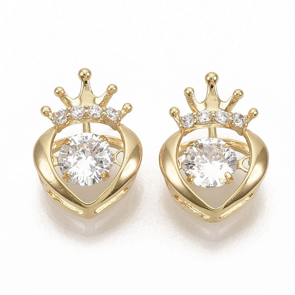 PandaHall Brass Micro Pave Clear Cubic Zirconia Charms, Nickel Free, Heart with Crown, Real 18K Gold Plated, 13.5x10x5.5mm, Hole: 2x4.5mm...
PandaHall Brass Micro Pave Clear Cubic Zirconia Charms, Nickel Free, Heart with Crown, Real 18K Gold Plated, 13.5x10x5.5mm, Hole: 2x4.5mm...