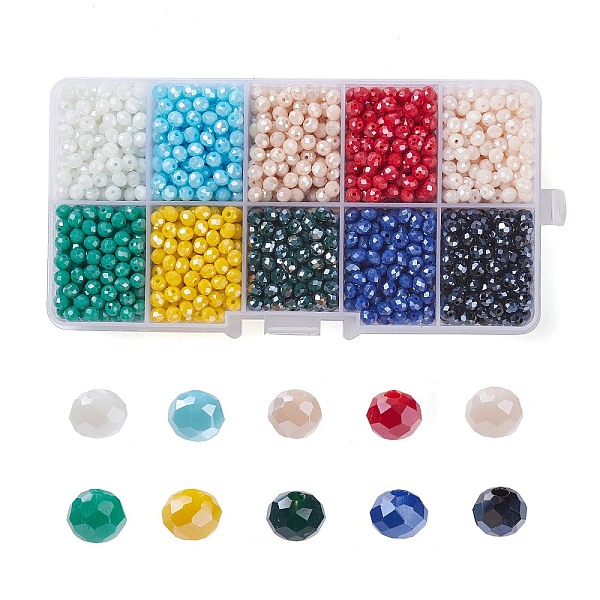 PandaHall Electroplate Glass Beads, Pearl Luster Plated, Faceted, Rondelle, Mixed Color, 4x3mm, Hole: 0.4mm, 10colors, 200pcs/color..., Multicolor
PandaHall Electroplate Glass Beads, Pearl Luster Plated, Faceted, Rondelle, Mixed Color, 4x3mm, Hole: 0.4mm, 10colors, 200pcs/color..., Multicolor