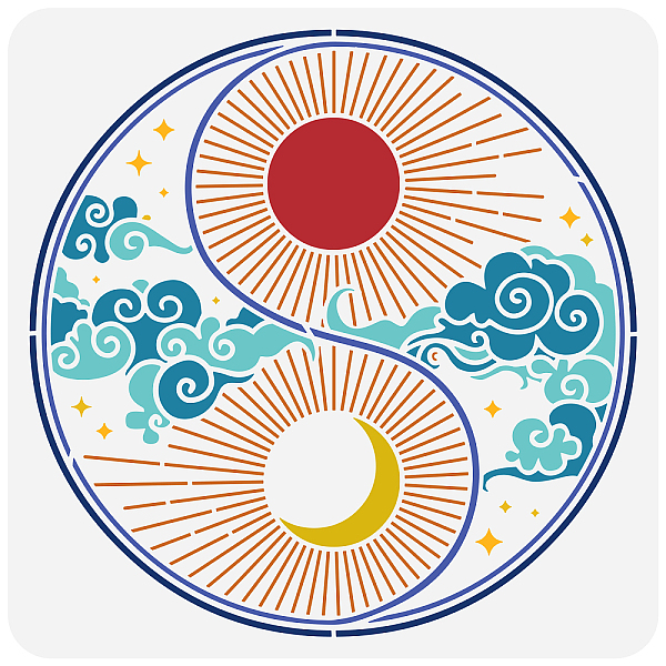 PandaHall FINGERINSPIRE Sun Moon Gossip Painting Stencil 11.8x11.8inch Large Sun Moon Magic Clouds Stencil for Painting Round Symmetrical...
PandaHall FINGERINSPIRE Sun Moon Gossip Painting Stencil 11.8x11.8inch Large Sun Moon Magic Clouds Stencil for Painting Round Symmetrical...