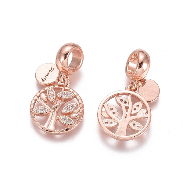 PandaHall Brass Micro Pave Cubic Zirconia European Dangle Charms, Large Hole Pendants, Flat Round with Tree and Word Family, Clear, Rose...
PandaHall Brass Micro Pave Cubic Zirconia European Dangle Charms, Large Hole Pendants, Flat Round with Tree and Word Family, Clear, Rose...