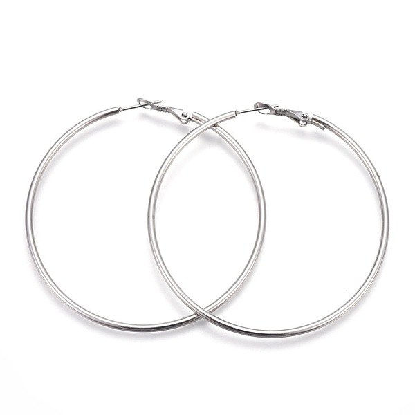 PandaHall 201 Stainless Steel Hoop Earrings, Hypoallergenic Earrings, Ring Shape, Stainless Steel Color, 12 Gauge, 60x59x2mm, Pin: 1mm 201...
PandaHall 201 Stainless Steel Hoop Earrings, Hypoallergenic Earrings, Ring Shape, Stainless Steel Color, 12 Gauge, 60x59x2mm, Pin: 1mm 201...