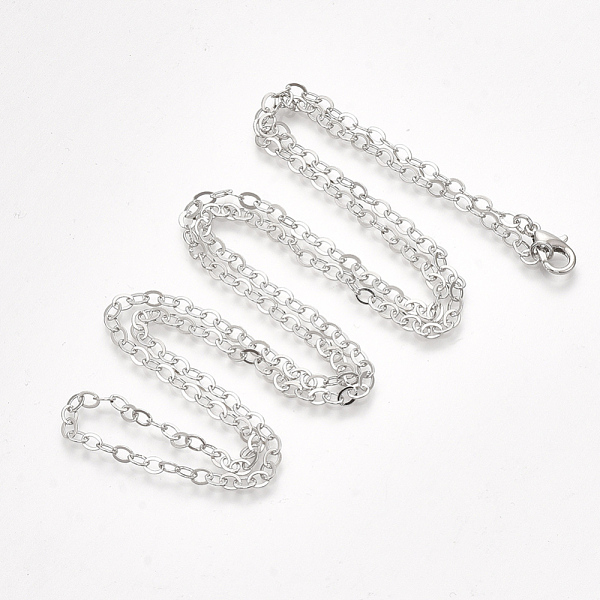PandaHall Brass Cable Chain Necklace Making, with Lobster Claw Clasps, Platinum, 32 inch(81.5cm) Brass
PandaHall Brass Cable Chain Necklace Making, with Lobster Claw Clasps, Platinum, 32 inch(81.5cm) Brass