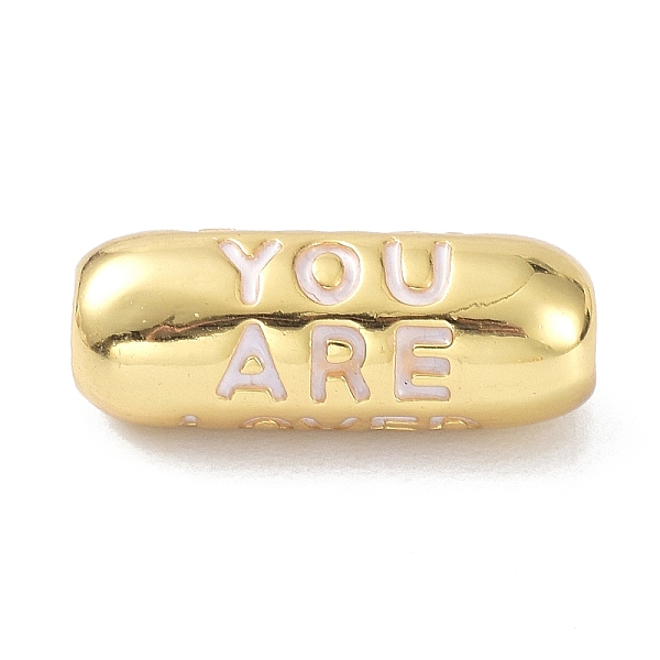 PandaHall Eco-Friendly Brass Enamel Beads, Long-Lasting Plated, Real 18K Gold Plated, Oval with Word You Are, White, 17.5x7mm, Hole: 3mm...
PandaHall Eco-Friendly Brass Enamel Beads, Long-Lasting Plated, Real 18K Gold Plated, Oval with Word You Are, White, 17.5x7mm, Hole: 3mm...