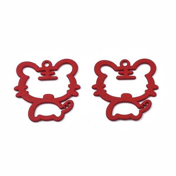 PandaHall Spray Painted Alloy Pendants, Cadmium Free & Nickel Free & Lead Free, Tiger, Dark Red, 28x27x1mm, Hole: 1.8mm Alloy Tiger
PandaHall Spray Painted Alloy Pendants, Cadmium Free & Nickel Free & Lead Free, Tiger, Dark Red, 28x27x1mm, Hole: 1.8mm Alloy Tiger