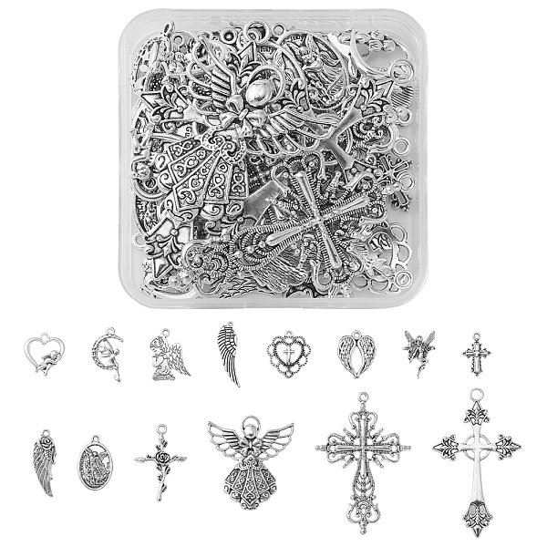 PandaHall 14 Style Tibetan Style Alloy Pendants, Angel & Wing & Cross & Fairy, Antique Silver, 19.5~64x9~43x1~4mm, Hole: 1~4mm Alloy Mixed...
PandaHall 14 Style Tibetan Style Alloy Pendants, Angel & Wing & Cross & Fairy, Antique Silver, 19.5~64x9~43x1~4mm, Hole: 1~4mm Alloy Mixed...