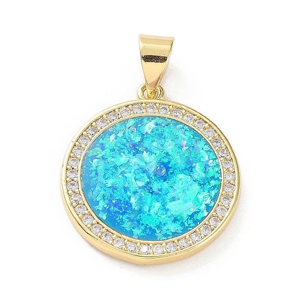 PandaHall Rack Plating Brass Micro Pave Cubic Zirconia Pendants, Synthetic Opal Flat Round Charms with Snap on Bail, Cadmium Free & Lead..., Cyan
PandaHall Rack Plating Brass Micro Pave Cubic Zirconia Pendants, Synthetic Opal Flat Round Charms with Snap on Bail, Cadmium Free & Lead..., Cyan