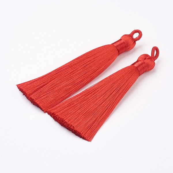 PandaHall Nylon Tassels Big Pendant Decorations, Orange Red, 83~92x9~10mm, Hole: 1.5~4mm Nylon Red
PandaHall Nylon Tassels Big Pendant Decorations, Orange Red, 83~92x9~10mm, Hole: 1.5~4mm Nylon Red