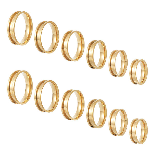 PandaHall 12Pcs 6 Size 201 Stainless Steel Grooved Finger Ring Settings, Ring Core Blank, for Inlay Ring Jewelry Making, Golden, Inner...
PandaHall 12Pcs 6 Size 201 Stainless Steel Grooved Finger Ring Settings, Ring Core Blank, for Inlay Ring Jewelry Making, Golden, Inner...