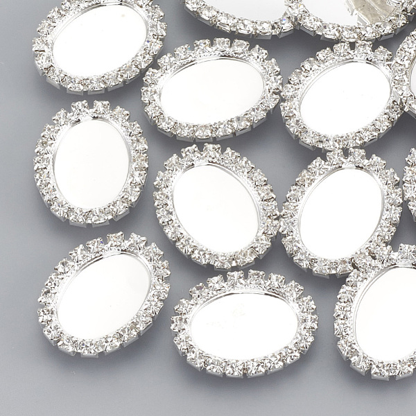 PandaHall Brass Shank Button Cabochon Settings, with Rhinestones, 1-Hole, Oval, Crystal, Silver Color Plated, Tray: 18x13mm, 24.5x20x6mm...
PandaHall Brass Shank Button Cabochon Settings, with Rhinestones, 1-Hole, Oval, Crystal, Silver Color Plated, Tray: 18x13mm, 24.5x20x6mm...