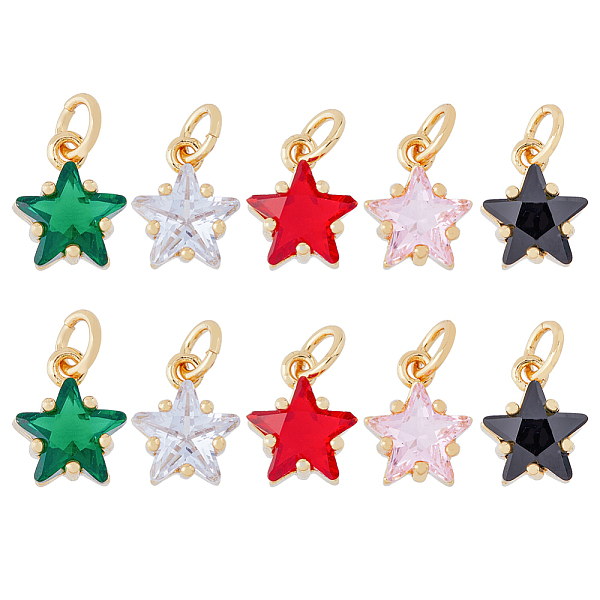 PandaHall HOBBIESAY 10Pcs 5 Colors Rack Plating Brass Micro Pave Cubic Zirconia Charms, with Jump Rings, Long-Lasting Plated, Cadmium Free &..., Multicolor
PandaHall HOBBIESAY 10Pcs 5 Colors Rack Plating Brass Micro Pave Cubic Zirconia Charms, with Jump Rings, Long-Lasting Plated, Cadmium Free &..., Multicolor