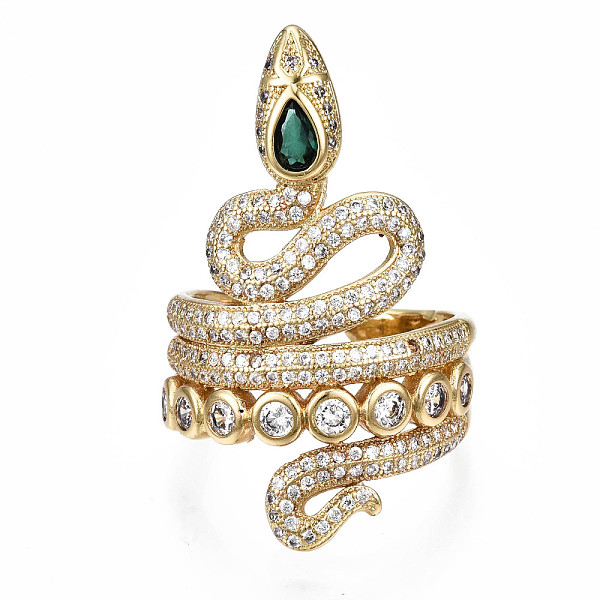 PandaHall Brass Micro Pave Cubic Zirconia Wide Band Rings, Cuff Rings, Open Rings, Nickel Free, Snake, Green, Real 16K Gold Plated, US Size..., Clear
PandaHall Brass Micro Pave Cubic Zirconia Wide Band Rings, Cuff Rings, Open Rings, Nickel Free, Snake, Green, Real 16K Gold Plated, US Size..., Clear
