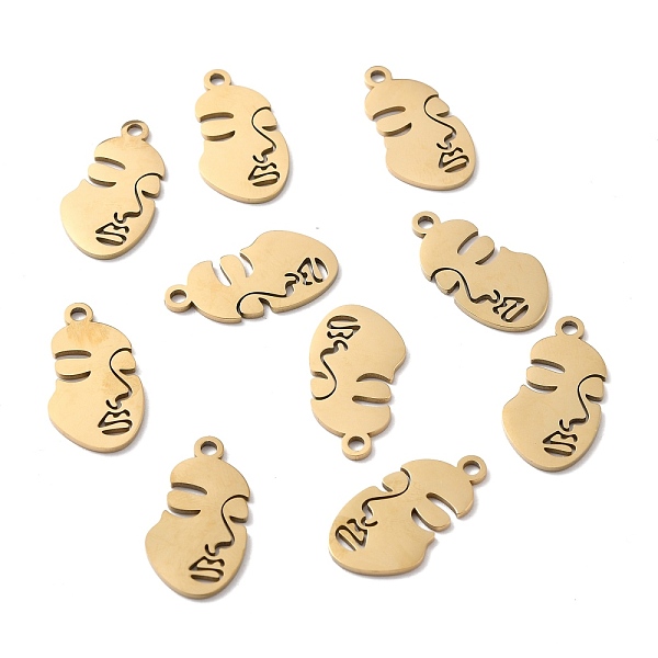 PandaHall Ion Plating(IP) 304 Stainless Steel Pendants, Abstract Face, Golden, 24x12.5x1mm, Hole: 2mm 304 Stainless Steel Human
PandaHall Ion Plating(IP) 304 Stainless Steel Pendants, Abstract Face, Golden, 24x12.5x1mm, Hole: 2mm 304 Stainless Steel Human