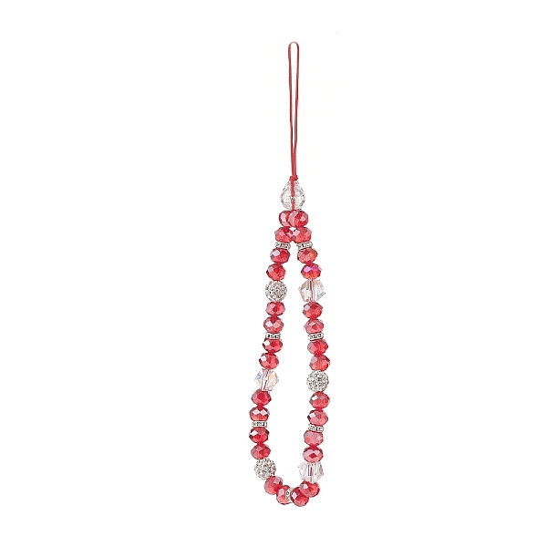 PandaHall Rondelle Glass & Polymer Clay Rhinestone Beads Phone Hand Strap Chains, Mobile Accessories Decoration, Crimson, 17cm Glass Pink
PandaHall Rondelle Glass & Polymer Clay Rhinestone Beads Phone Hand Strap Chains, Mobile Accessories Decoration, Crimson, 17cm Glass Pink
