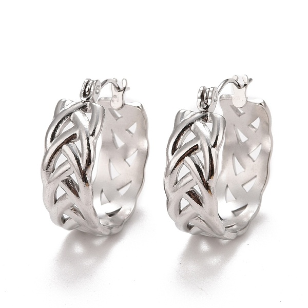 PandaHall Braided 304 Stainless Steel Hoop Earrings for Women, Stainless Steel Color, 20.5x20x7mm, Pin: 0.6mm 304 Stainless Steel Others
PandaHall Braided 304 Stainless Steel Hoop Earrings for Women, Stainless Steel Color, 20.5x20x7mm, Pin: 0.6mm 304 Stainless Steel Others