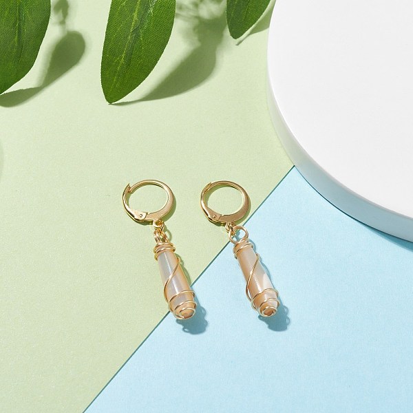 PandaHall Teardrop Natural Trochid Shell Wire Wrapped Dangle Hoop Earrings for Women, Golden, Tan, 41mm, Pin: 0.7mm Shell Teardrop Orange
PandaHall Teardrop Natural Trochid Shell Wire Wrapped Dangle Hoop Earrings for Women, Golden, Tan, 41mm, Pin: 0.7mm Shell Teardrop Orange