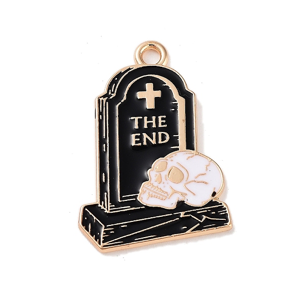PandaHall Halloween Alloy Enamel Pendants, Golden, Tombstone with Skull, 28x19x1.4mm, Hole: 2mm Alloy+Enamel Others
PandaHall Halloween Alloy Enamel Pendants, Golden, Tombstone with Skull, 28x19x1.4mm, Hole: 2mm Alloy+Enamel Others